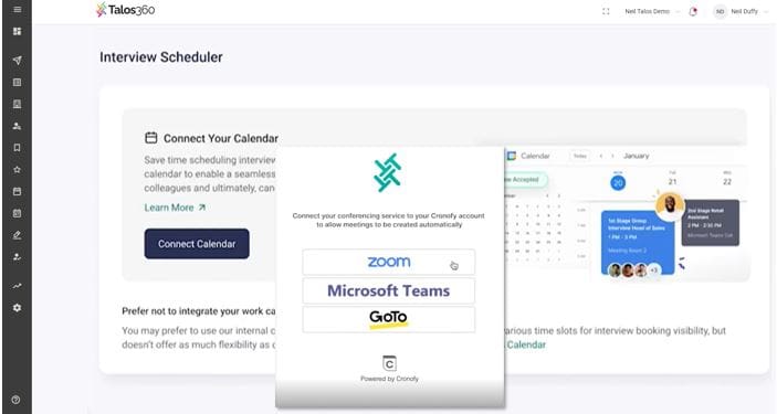 Interview Booking Talos ATS Feature