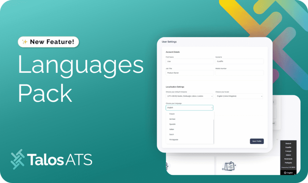 Multi-languages available now in Talos ATS